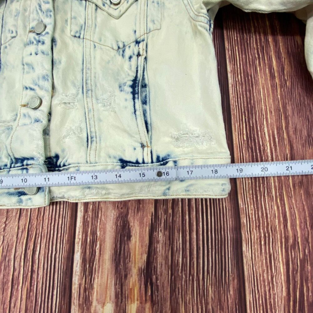 BLANKNYC Women’s Denim Trucker Jacket Size S American Flag Pre-Owned Excellent - Picture 14 of 16